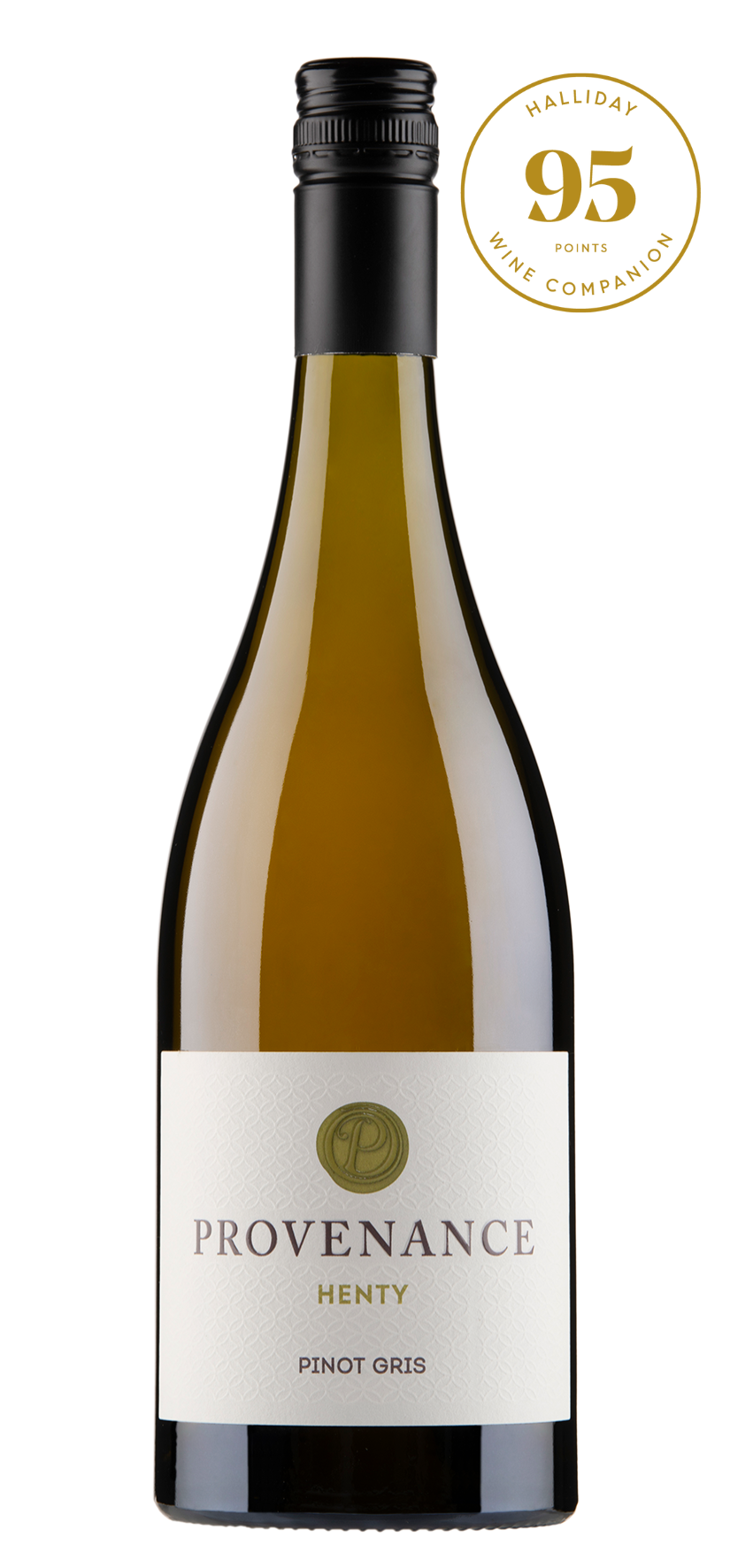 Bottle of Provenance Henty Pinot Gris with a 95-point rating from Halliday Wine Companion.