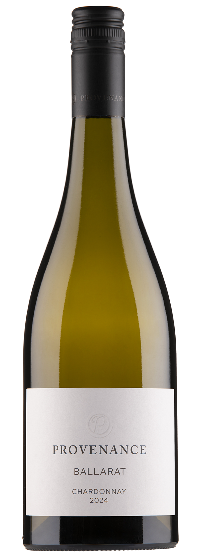 Provenance Ballarat Chardonnay wine bottle on a white background