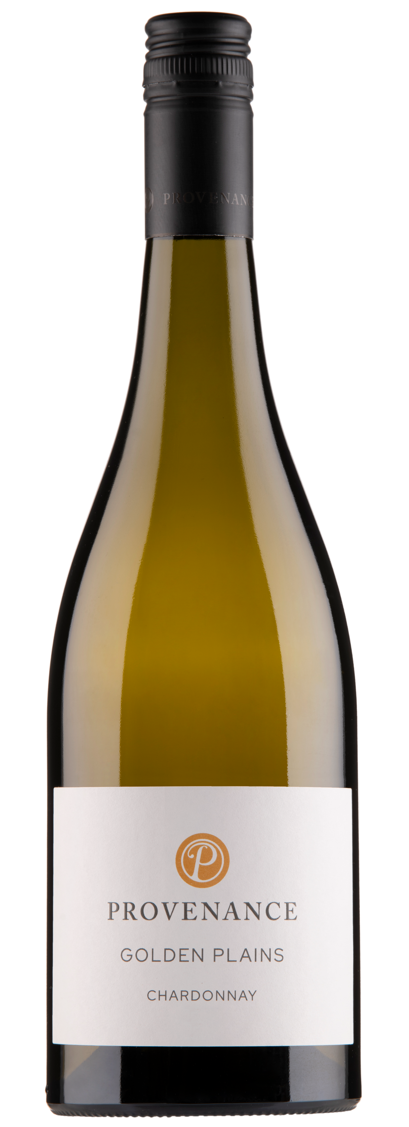Provenance Golden Plains Chardonnay wine bottle on a white background